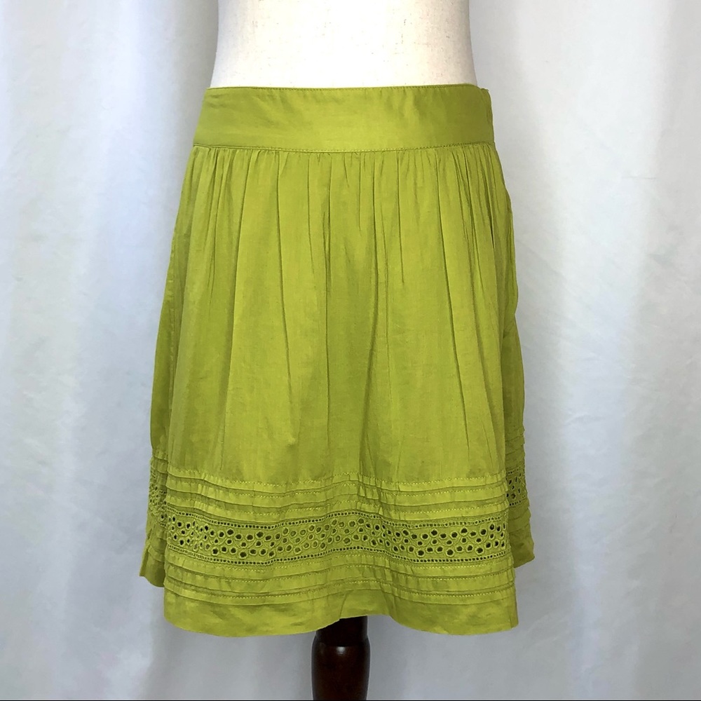 LOFT Green A-Line Skirt